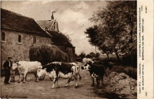 CPA AK Salon 1913 J.J. ROUSSEAU La rentree al a ferme du Grand Vivier (707033)