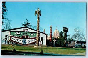 Victoria British Columbia Canada Postcard Thunderbird Park 1961 Posted Vintage