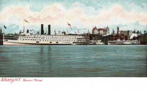 Vintage Postcard Steamer Mores Albany New York NY Hugh C. Leighton Pub.