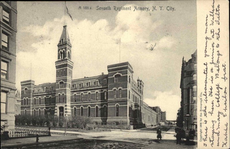 New York City NYC NY Seventh Regiment Armory c1910 Vintage Postcard