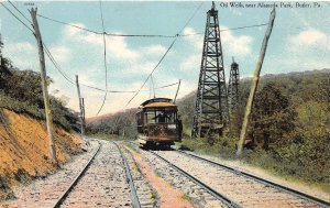 H73/ Butler Pennsylvania Postcard c1910  Oil Wells Alameda Park Trolley 105