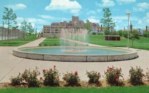 Vintage Postcard Fountain Mall Hospital Bldg. Landmarks University Of Missouri