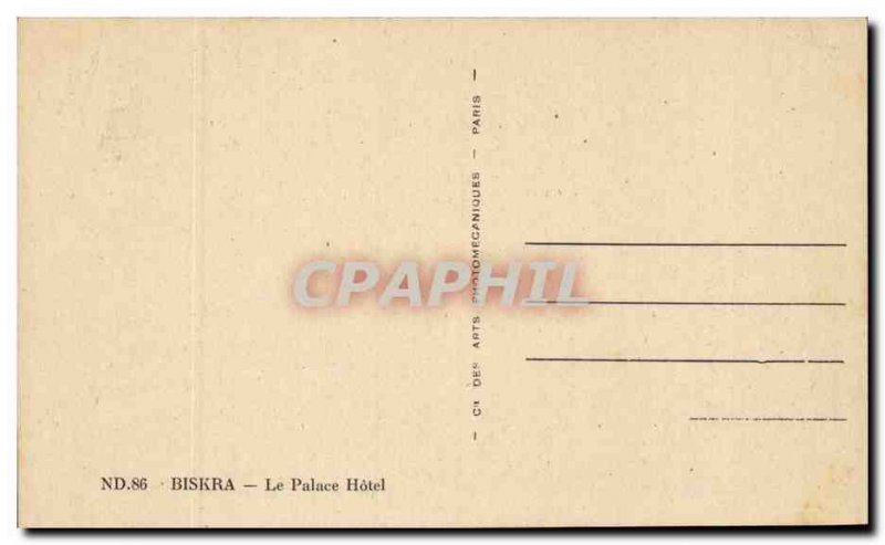 Algeria Constantine Old Postcard Biskra the palace hotel