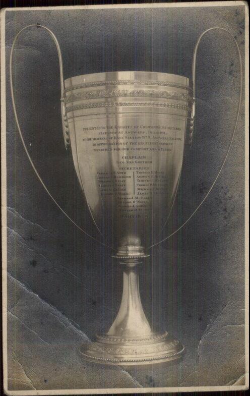 Trophy Knights of Columbus Antwerp Anver Belgium Real Photo Postcard