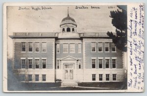 Dexter Iowa~High School~New Building~Uncle Dave is Superintendent~1907 RPPC