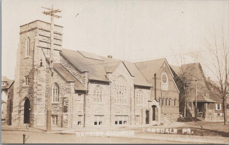 RPPC Postcard Baptist Church Lansdale PA