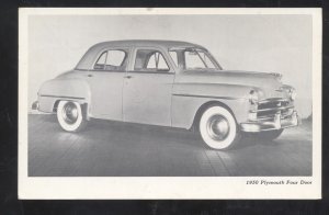 1950 PLYMOUTH FOUR DOOR VINTAGE CAR DEALER ADVERTISING POSTCARD MOPAR