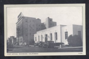 RICHMOND CALIFORNIA DOWNTOWN POST OFFICE OLD CARS VINTAGE POSTCARD