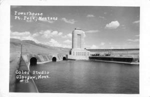 Fort Peck Montana Powerhouse Real Photo Antique Postcard K86076