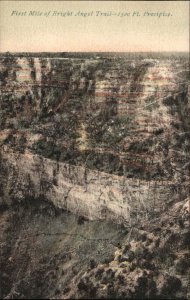 Grand Canyon Arizona AZ Bright Angel Trail Rock Climbing Vintage Postcard