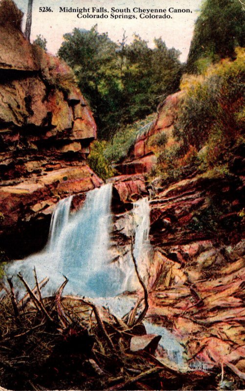 Colorado Colorade Springs South Cheyenne Canon Midnight Falls 1910