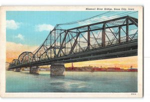 Sioux City Iowa IA Postcard 1930-1950 Missouri River Bridge