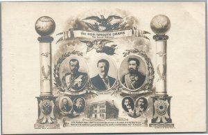 RUSSIAN TSAR JAPANESE EMPEROR PORTSMOUTH DRAMA ANTIQUE REAL PHOTO POSTCARD RPPC