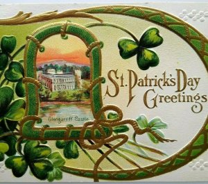 St. Patrick's Day Postcard Ireland Glengarriff Castle Nash Embossed Vintage