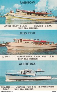 CLEARWATER BEACH, Florida , 1950-60s ; 3-Views,Deep Sea Fishing Boats