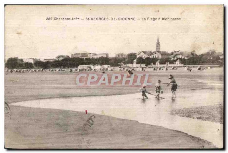 Old Postcard Chacente inf St Georges De Didonne La Plage Sea bass