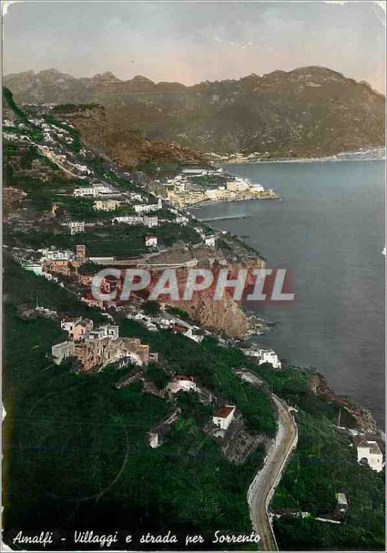 Modern Postcard Amalfi Villagi e strada per Sorrento