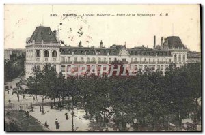 Old Postcard Paris L & # 39Hotel Modern Square republic