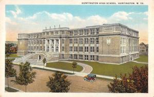 Huntington West Virginia High School Street View Antique Postcard K34950