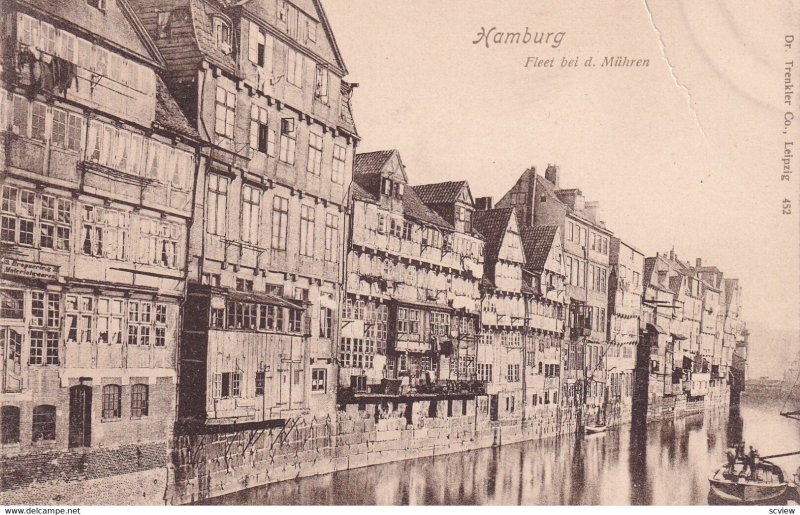 HAMBURG, Germany, 1900-1910s; Fleet Bei D. Muhren