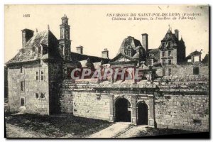 Old Postcard Environs de Saint Pol de Leon Chateau de Kerjean Pavilion The Clock