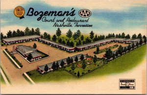 Linen Postcard Bozeman's Court and Restaurant in Nashville, Tennessee~135175