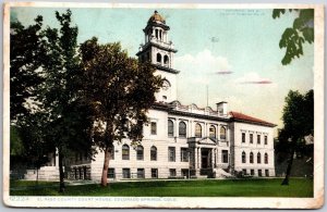 Colorado Springs CO, 1913 El Paso County Court House, Entrance, Vintage Postcard