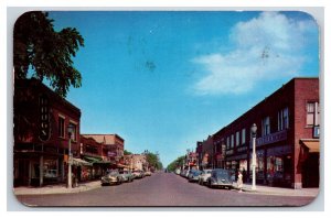 Washington Avenue Street View Racine Wisconsin WI 1952 Chrome Postcard H19