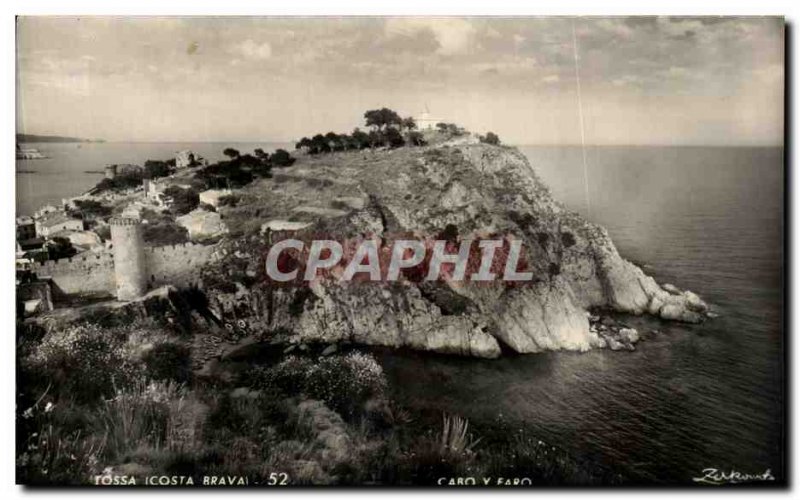 Old Postcard Tosssa Costa Brava Faro Cabo there