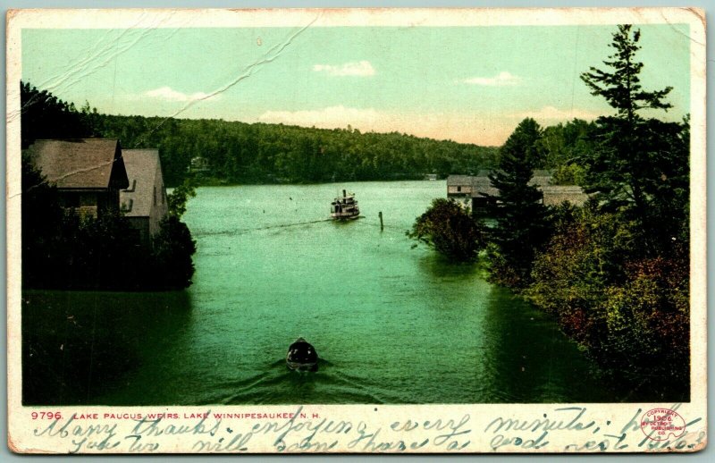 Lake Paugus Weirs Lake Winnipesaukee NH 1906 Detroit Publishing UDB Postcard D14