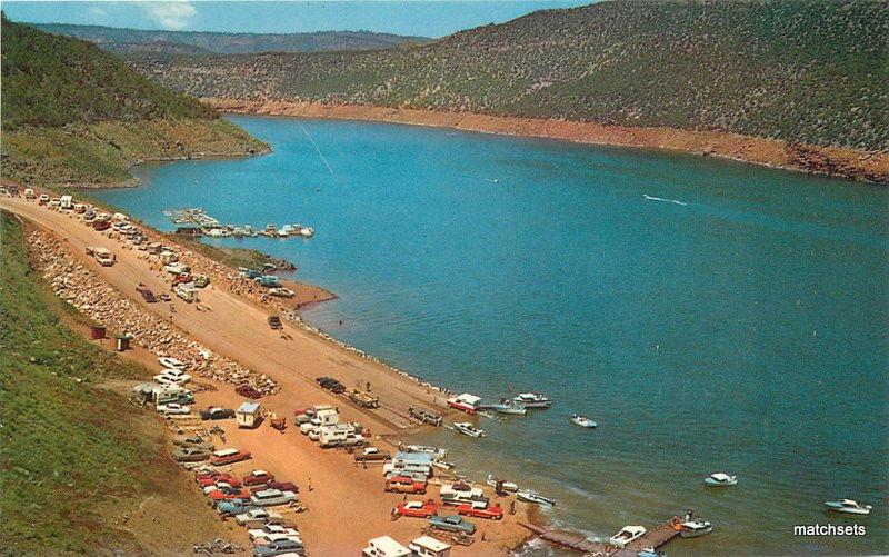 1950s Cedar Springs Ramp Flaming Gorge Lake Utah Wyoming postcard 11004