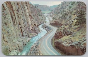 Rugged Cliffs Of Thompson Canon~Hwy 34 To Estes Park~Rocky Mtn Natl Park~Vtg PC