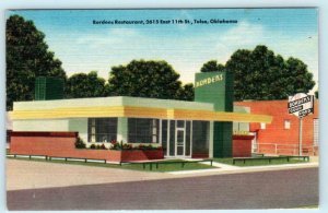 TULSA, Oklahoma OK ~ ROUTE 66 ~ BORDEN'S RESTAURANT Roadside c1940s   Postcard