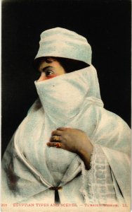 PC CPA EGYPT, TYPES AND SCENES, TURKISH WOMAN, VINTAGE POSTCARD (b9122)