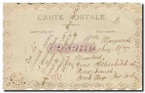 Old Postcard Fancy Embroidery Flowers Colombes