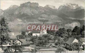 Modern Postcard Lake Annecy view Generale on Sevnier