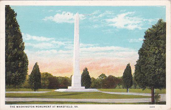 Virginia Wakefield The Washington Monument At Wakefield 1932