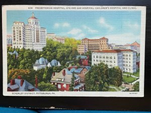 Vintage Postcard 1937 Schenley District Presbyterian Hospital Pittsburg Pa.