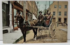 Quebec, A Caleche Horse and Buggy Colored Photo Postcard C12