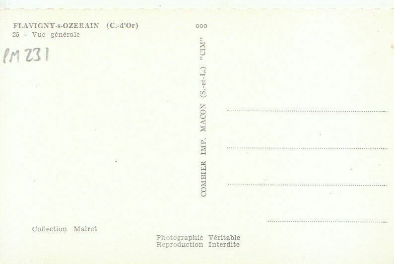 France Postcard - Flavigny-S-Ozerain - Vue Generale - Ref TZ6994