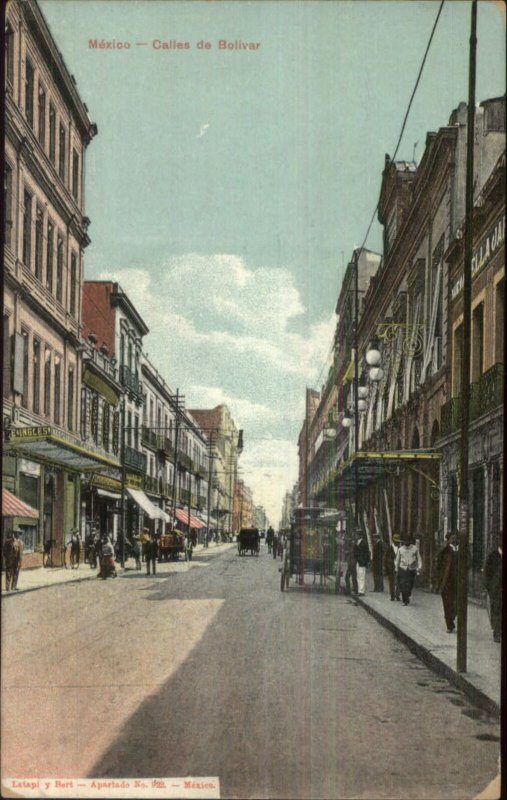 Mexico City - Calles de Bolivar c1910 Postcard