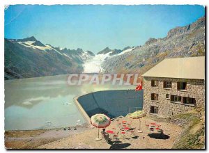 Postcard Modern Dam und Berghaus Oberaar Kraftwerke Oberhasli Grimsel Berner ...