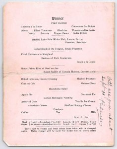 Buffalo NY Castle Inn 1910 Dinner Menu Adv Miller Taxicab Bi-Fold Postcard D48