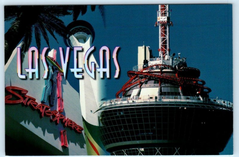 2 Postcards LAS VEGAS, NV~ High Roller Coaster STRATOSPHERE Big Shot 1997-  4x6