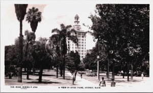 Australia A View In Hyde Park Sydney New South Wales RPPC C059