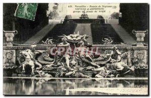 Versailles - Fountain of Neptune lead group Adam - Old Postcard