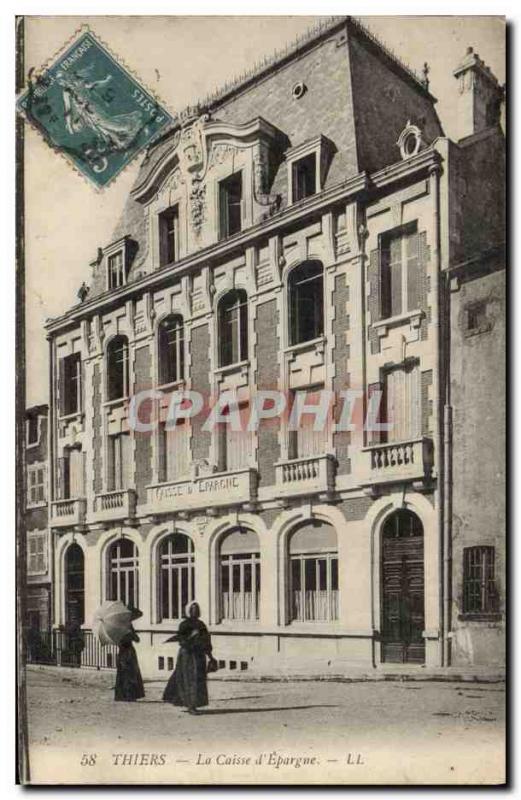 Old Postcard Bank Caisse d & # 39Epargne Thiers