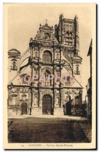 Old Postcard Auxerre Eglise Saint Pierre