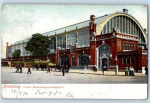 Hamburg Germany Postcard New Sternschanze Train Station 1900 Posted Antique