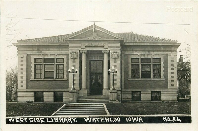 IA, Waterloo, Iowa, West Side Library, RPPC